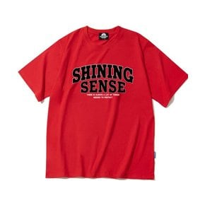 SHINING SENSE VARSITY LOGO 티셔츠 - 레드