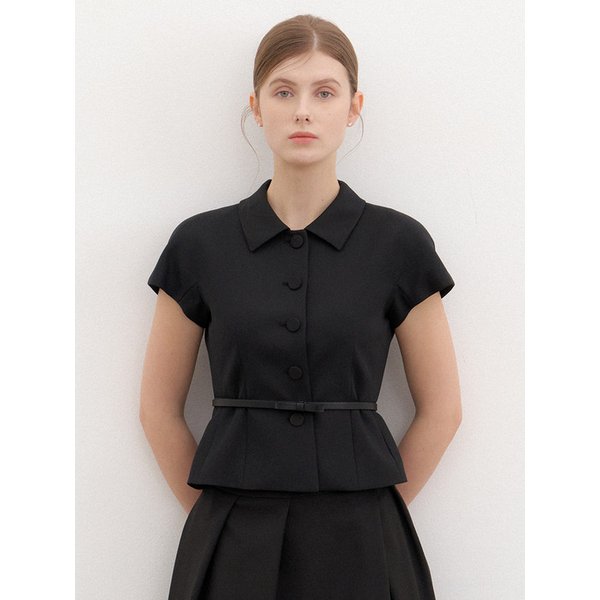 Cap-sleeve Jacket(벨트 제공)/ Black(2color)