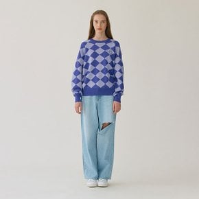 CHECKER BOARD KNIT PURPLE