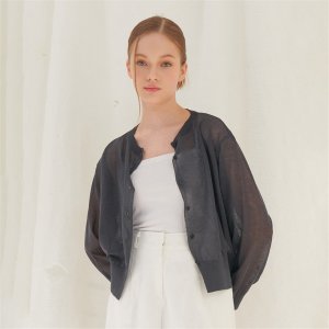 카미노 SUMMER LINEN CARDIGAN CHARCOAL