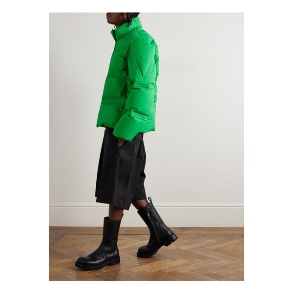 몽클레어 에이셉 라키 로고 아플리케 퀼팅 트윌 다운 재킷 그린 46376663162955589