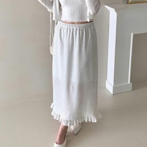 H스타일(SK)톰땡프릴스커트 봄 여성 스커트 롱 치마 허리밴딩 데일리룩