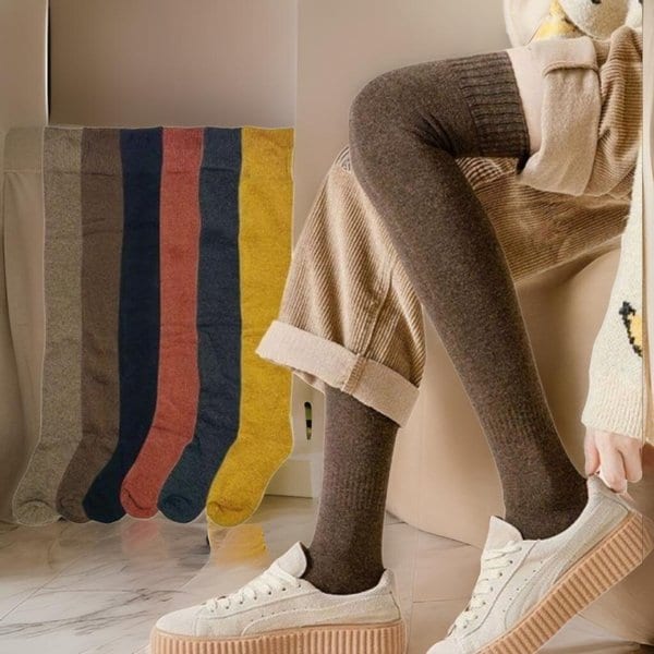[옷자락] 여자 방한 캐주얼 니삭스 오버 보온 양말
