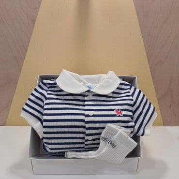 블루독베이비 **NY)골지 BASIC우주복,양말 선물세트(45370-675-05+45114-810-10)