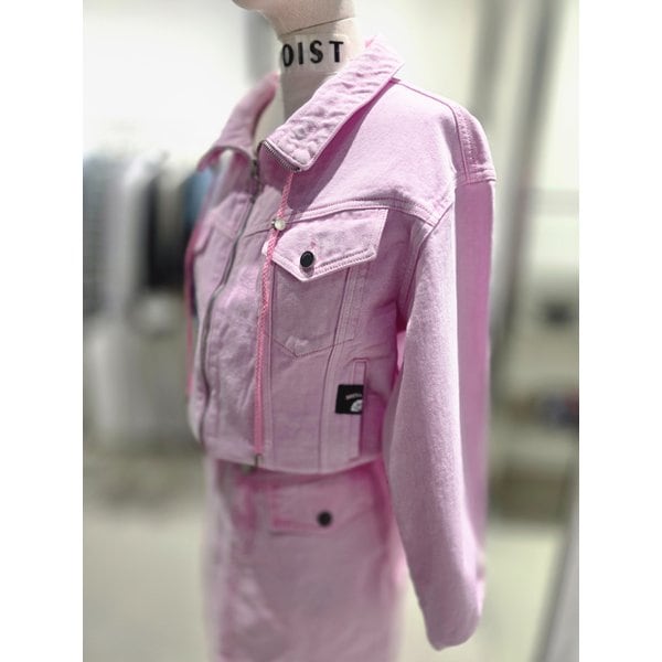 [여주점] 라벨 포인트 하이넥 루즈핏 데님자켓ES2DZ860