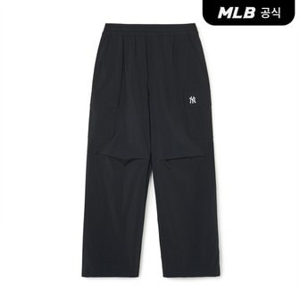 MLB [코리아공식]여성 베이직 고프코어 와이드 카고 팬츠 NY (Black)