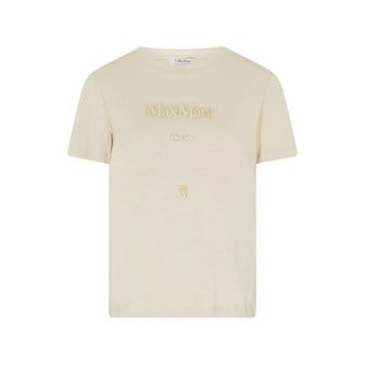 막스마라 25SS QUIETO 메탈릭 로고 티셔츠 2519971011 002