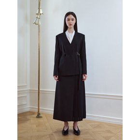 Musee collarless jacket [Black]