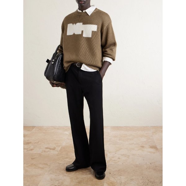 로고 인타르시아 리브 니트 스웨터 46376663162924398