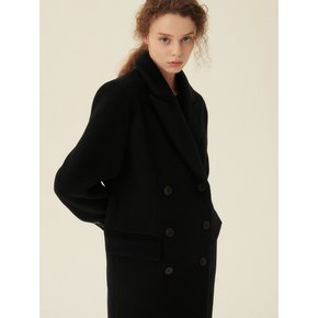 MAXI DOUBLE COAT - BLACK 더블코트 롱코트