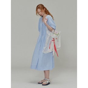 Linen Pleated Dress_Blue