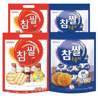  크라운제과 참쌀 대용량 2종 4개(설병270g x2 + 누룽지216g x2)/쌀과자