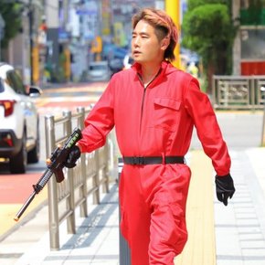할로윈 레드 점프슈트 코스튬 의상 (XL)
