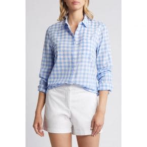 4620553 Caslon Gingham Cotton Voile Button-Up Shirt