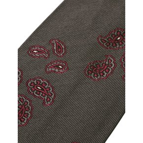 [MADE IN ITALY] 클래식 페이즐리 실크타이 스포데라토 다크그린