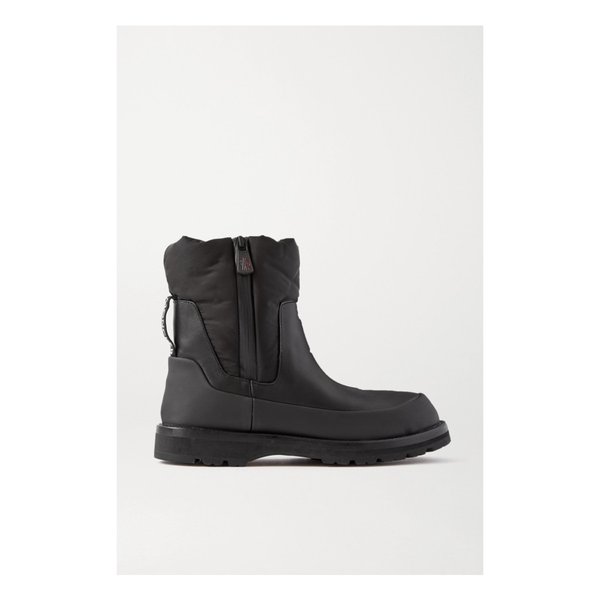 Rain Don`t Care Paneled Leather And Shell Ankle Boots 블랙 34480784411853027