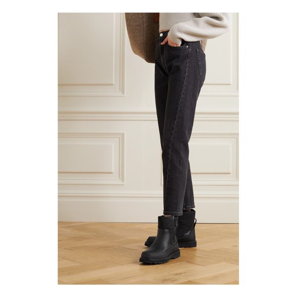 Rain Don`t Care Paneled Leather And Shell Ankle Boots 블랙 34480784411853027