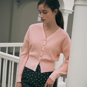 VOLUME SLEEVE CARDIGAN BABYPINK