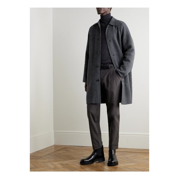헤링본 울 캐시미어 혼방 플란넬 코트 그레이 1647597344079982