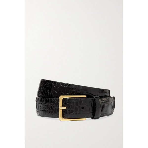 앤더슨스 크로커다일 이펙트 가죽 벨트 블랙 17957409490479965