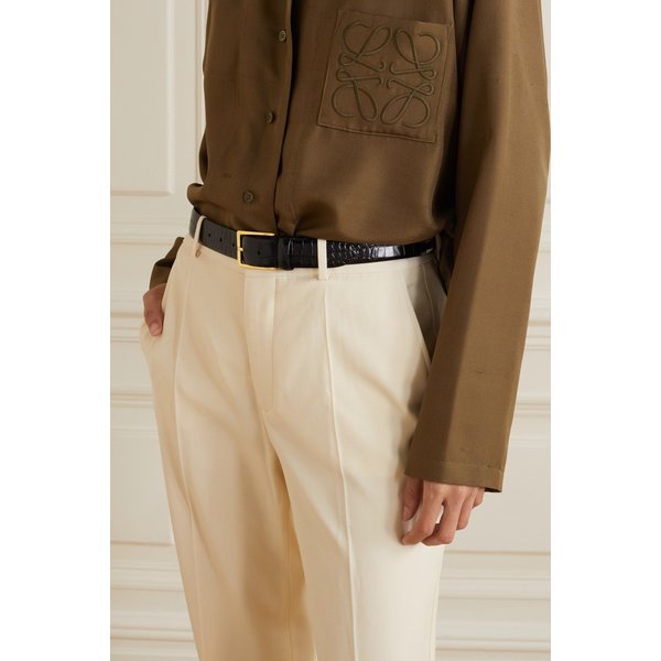 앤더슨스 크로커다일 이펙트 가죽 벨트 블랙 17957409490479965