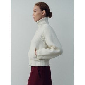 two way zip-up knit_ivory