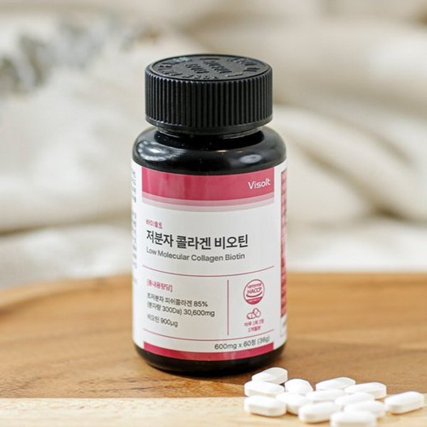 300달톤 저분자 피쉬 어린콜라겐 펩타이드 비오틴 60정x2병 (2개월...