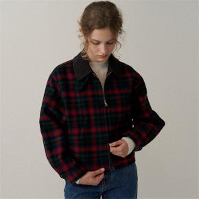 [블랭크03] wool check blouson [Italian fabric] (red check)