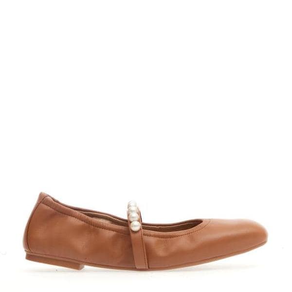 스튜어트 와이츠먼 플랫 슈즈 GOLDIEBALLETFLAT Tan Leather