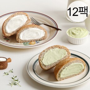 동물성 크림 32% NO밀가루 저당 통밀 크림빵 12개 / 통밀당 우유크림