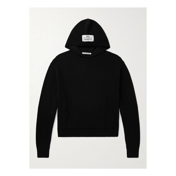 로고 아플리케 캐시미어 블렌드 후드 티셔츠 46376663162902732