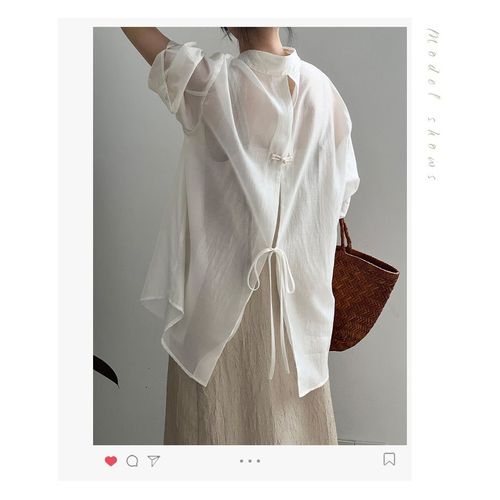 슈팅스타 / 세련된 뒤리본 화이트 블라우스