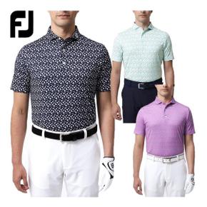 3129634 FOOTJOY 풋 조이 골프 웨어 반소매 폴로 셔츠 FJ-S23-S12 비치 프린 CA3235207