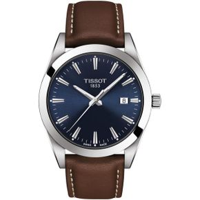 일본 티쏘 메탈 시계 TISSOT티쏘 손목시계 남성 TISSOT 젠틀맨 블루 문자판 가죽벨트 T127410160