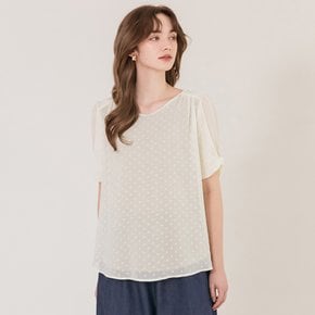진주 슬리브 셔링 쉬폰 블라우스