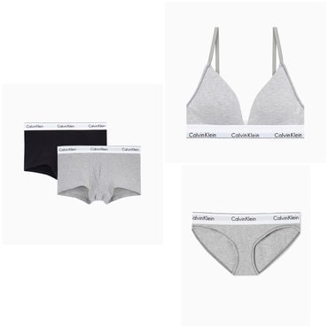 Calvin Klein Underwear (선물포장)CK  모던 코튼 브라렛 세트+남성 2PK 드로즈 커플 SET(QF5650,F3787AD020/NB3985UJH)