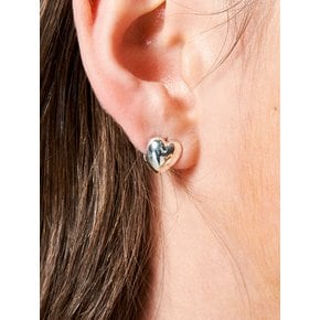 Volume Heart Silver Earring Ie341 [Silver]