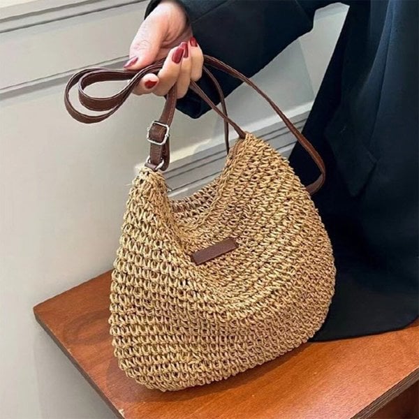 [옷자락] 여성 여름 라탄 크로스백 네트 숄더백 투웨이