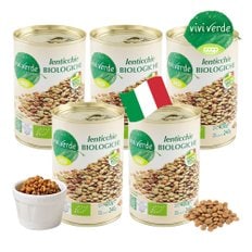 COOP 비비베르데 이탈리아 유기농 렌틸콩(렌즈콩) 400g 5캔 무첨가물 Non GMO