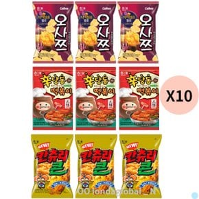 해태 오사쯔 30개 신당동떡볶이 30개 칸츄리콘 30개