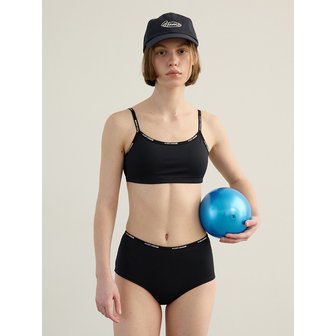 아밤 logo Strap Bikini Black