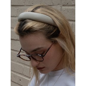 Classic leder Hairband [Ivory]