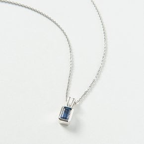 emerald cut blue kyanite pendant necklace