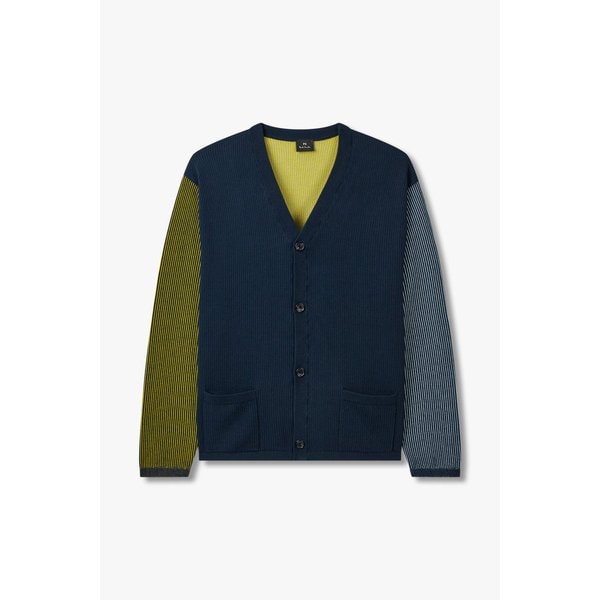 [PS PAUL SMITH] 컬러 블록 리브드 가디건 5735128008000