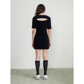 Back Hole Terry Dress - Night