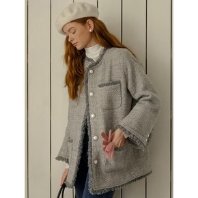 Cest_Herringbone woolen coat_GRAY