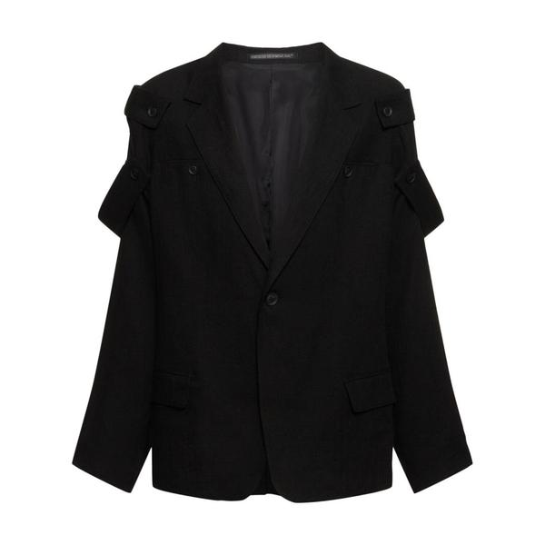 [해외배송] YOHJI YAMAMOTO KSINGLE 버튼 린넨 자켓 B0061056975