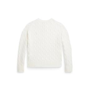 폴로 키즈 여아 2-6세 케이블 니트 코튼 브이넥 스웨터(CWPOSWER6820607100)
