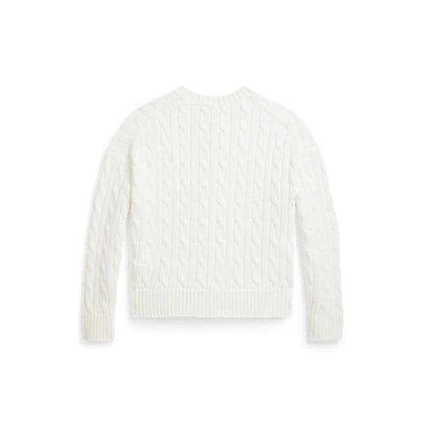 폴로 키즈 여아 2-6세 케이블 니트 코튼 브이넥 스웨터(CWPOSWER6820607100)