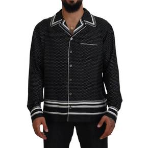 4862512 Dolce  Gabbana Elegant Silk Polka Dot Pajama Mens Top